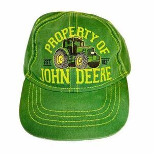 John Deere Logo Baseball Hat Cap Boy's Youth Green Stretch Cotton One Size